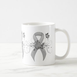 Silver Awareness Ribbon with Butterfly Koffiemok
