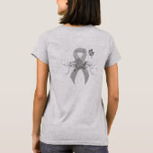 Silver Awareness Ribbon with Butterfly T-shirt (Achterkant)