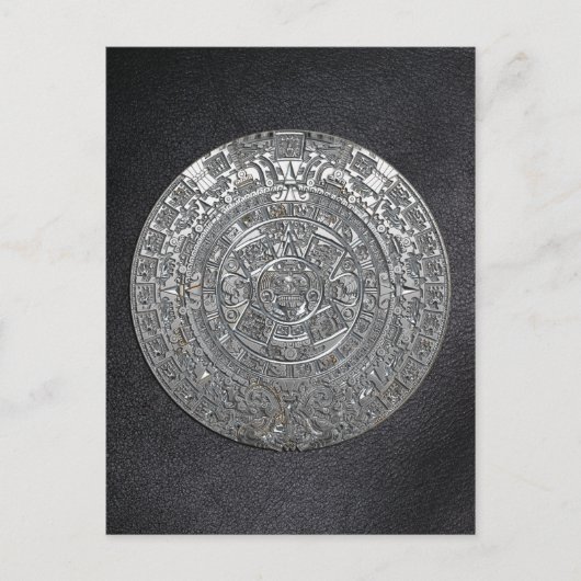 Silver Aztec-kalender Briefkaart (Voorkant)