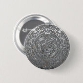 Silver Aztec-kalender Ronde Button 5,7 Cm (Voorkant /achterkant)