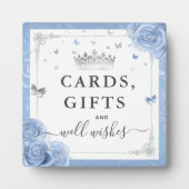 Silver Baby Blue Rozen Kaarten Gifts and Well Wish Fotoplaat (Voorkant)