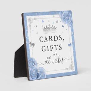 Silver Baby Blue Rozen Kaarten Gifts and Well Wish Fotoplaat