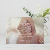 Silver Baby shower Boy Girl Foto Confetti Kaart (Staand voorkant)