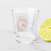 Silver Baby shower Feet Foto Shot Glas (Achterkant)