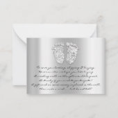 Silver Baby shower Girl Boy Gift Kaart Notitiekaartje (Voorkant)