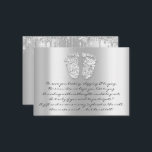 Silver Baby shower Girl Boy Gift Kaart Notitiekaartje<br><div class="desc">florenceK elegant luxe baby shower event</div>