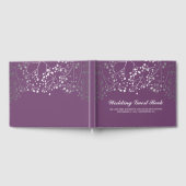 Silver Baby's Breath Floral Elegant Plum Paarse Gastenboek (Volledig)
