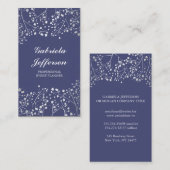 Silver Baby's Breath Navy Elegant Visitekaartje (Voorkant / Achterkant)