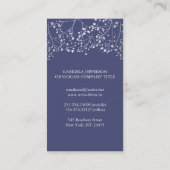 Silver Baby's Breath Navy Elegant Visitekaartje (Achterkant)