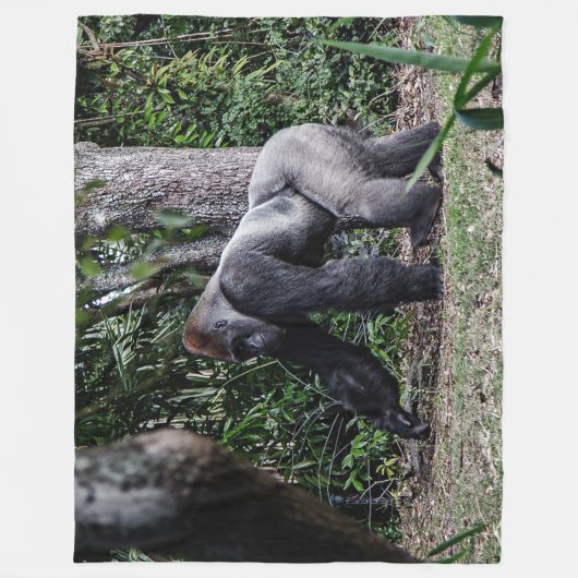 SILVER BACK GORILLA FLEECE DEKEN (Voorkant)