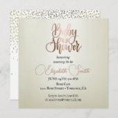 Silver background, confetti, baby shower kaart (Voorkant / Achterkant)