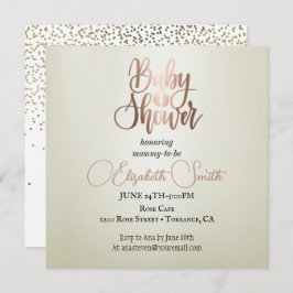 Silver background, confetti, baby shower kaart