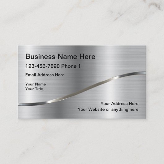 Silver Background Construction Service Visitekaartje (Voorkant)