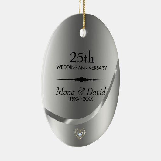 Silver Background en Black Divider Keramisch Ornament (Rechts)