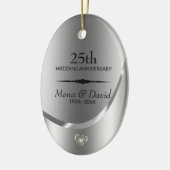 Silver Background en Black Divider Keramisch Ornament (Links)