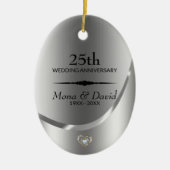 Silver Background en Black Divider Keramisch Ornament (Voorkant)