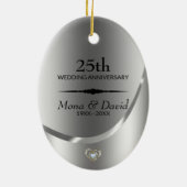 Silver Background en Black Divider Keramisch Ornament (Achterkant)