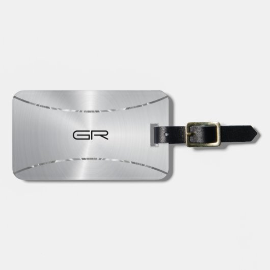 Silver Background Silver Strees accent Bagagelabel (Voorkant horizontaal)