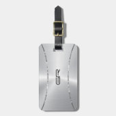 Silver Background Silver Strees accent Bagagelabel (Voorkant verticaal)