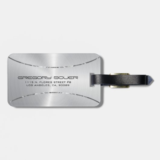 Silver Background Silver Strees accent Bagagelabel (Achterkant horizontaal)