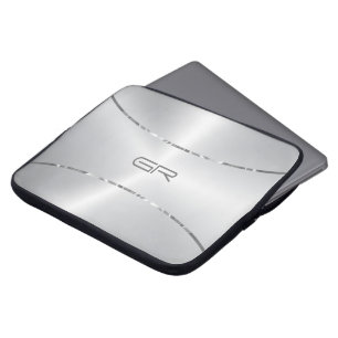Silver Background strepen accent Laptop-hoes Laptop Sleeve