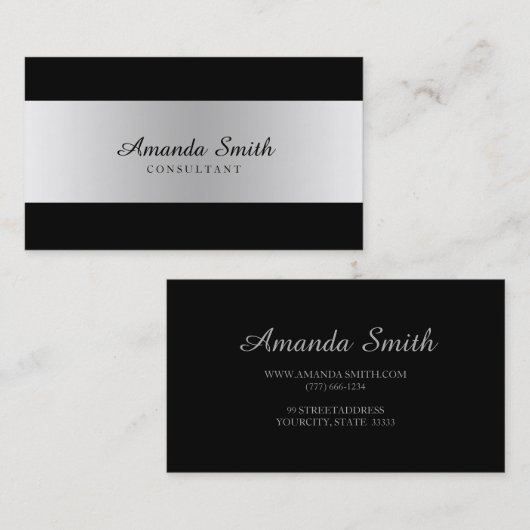 Silver Badge Simple Elegant Professional Visitekaartje (Voorkant / Achterkant)