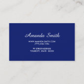 Silver Badge Simple Navy Blue Elegant Professional Visitekaartje (Achterkant)