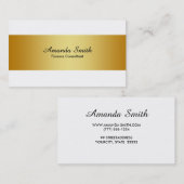 Silver Badge Simple White Elegant Professional Visitekaartje (Voorkant / Achterkant)