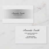 Silver Badge Simple White Elegant Professional Visitekaartje (Voorkant / Achterkant)