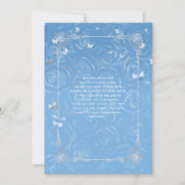 Silver Bahama Blue Rozen Elegant Quinceanera Kaart (Achterkant)