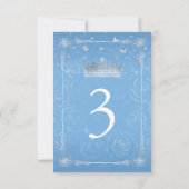 Silver Bahama Blue Rozen Elegant Table Number Kaar Kaart (Achterkant)