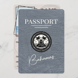 Silver Bahamas Passport Bewaar de datum Save The Date