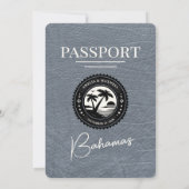Silver Bahamas Passport Wedding Invitation Kaart (Achterkant)