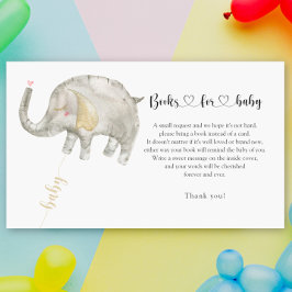 Silver-ballonolifantenboeken voor baby-tickets informatiekaartje