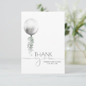 Silver Balloon Greenery Baby shower Bedankt (Staand voorkant)
