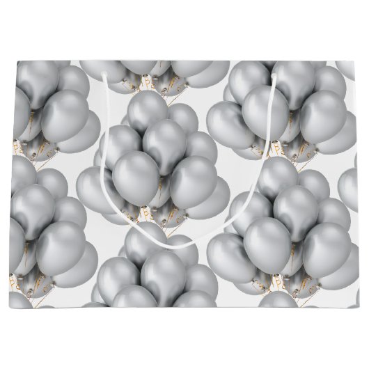 Silver Balloons Papiertas Groot Cadeauzakje (Voorkant)