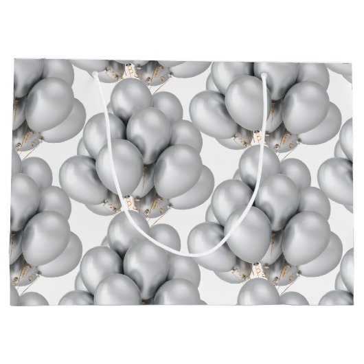 Silver Balloons Papiertas Groot Cadeauzakje (Achterkant)