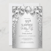 Silver Balloons Surprise 95e verjaardagsfeestje Kaart (Voorkant)