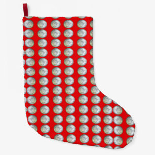 Silver Balls op Red Kerstmis Stocking Grote Kerstsok