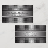 Silver Banner | Metallic zilver geperforeerd vlees Visitekaartje (Voorkant / Achterkant)