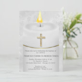 Silver Baptism Candle Kaart (Staand voorkant)
