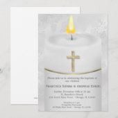 Silver Baptism Candle Kaart (Voorkant / Achterkant)