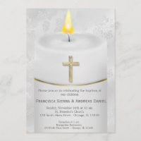 Silver Baptism Candle