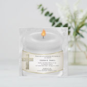 Silver Baptism Candle Kaart (Staand voorkant)