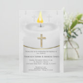 Silver Baptism Candle Kaart (Staand voorkant)
