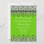 Silver Bar Mitzvah Green Black in White Lace Kaart (Achterkant)