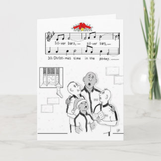 "Silver Bars" Christmas Wenskaart & Envelope Feestdagen Kaart