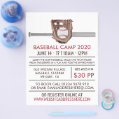 Silver Baseball Bat & Gear Baseball Camp Advert Flyer (Enkel)