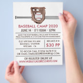 Silver Baseball Bat & Gear Baseball Camp Advert Flyer (Hand)