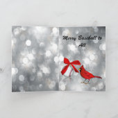 Silver Baseball Red Bird Feestdagen Kaart (Binnen)